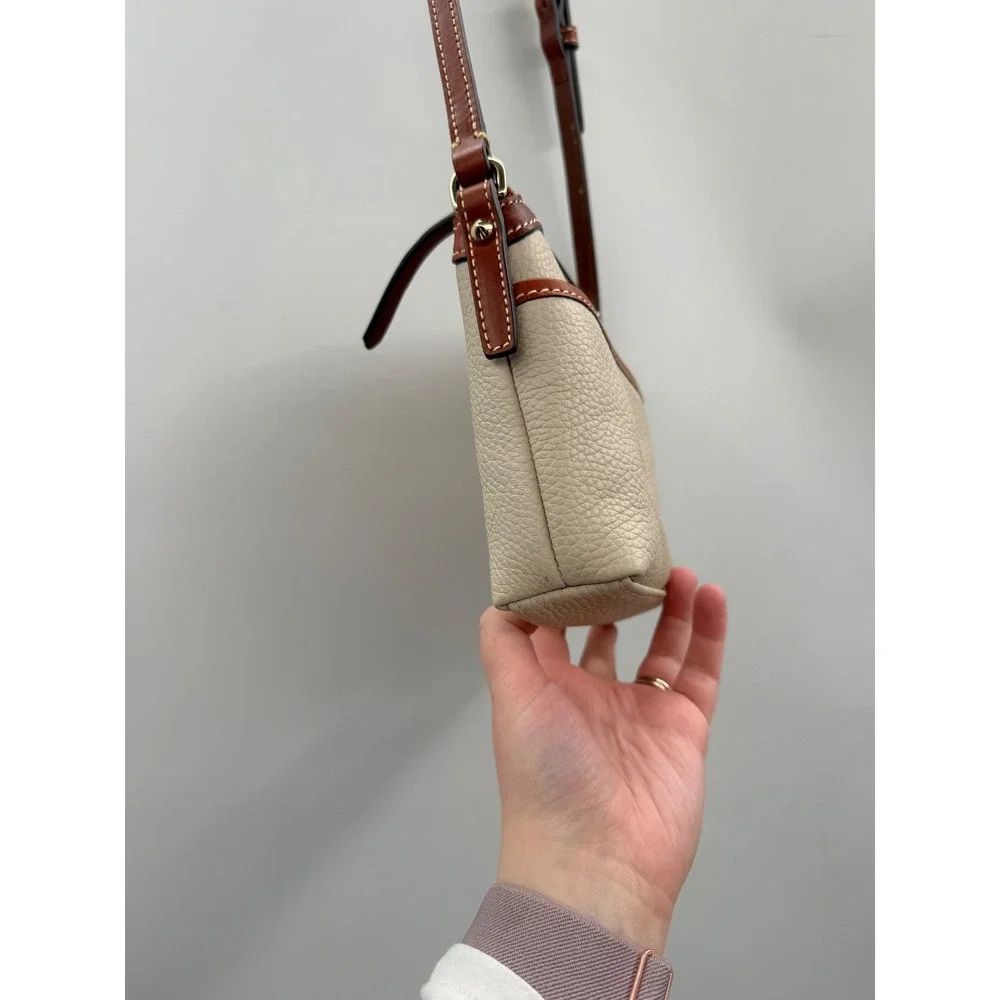 Dooney‎ & Bourke Pebble Grain Crossbody Bone Leather Domed Bag Adjustable Strap